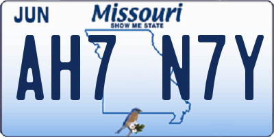 MO license plate AH7N7Y