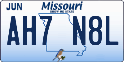 MO license plate AH7N8L