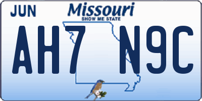 MO license plate AH7N9C