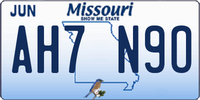 MO license plate AH7N9O