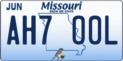 MO license plate AH7O0L