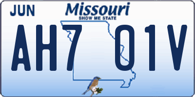 MO license plate AH7O1V