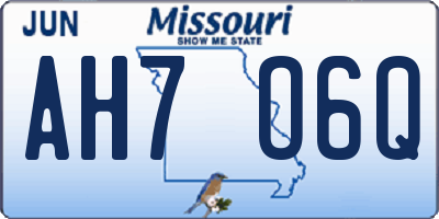 MO license plate AH7O6Q