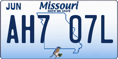 MO license plate AH7O7L