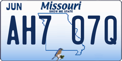 MO license plate AH7O7Q