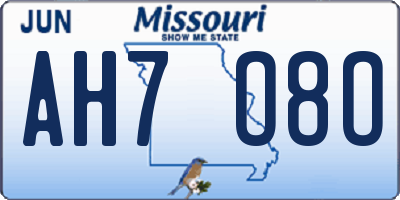 MO license plate AH7O8O