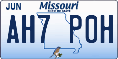MO license plate AH7P0H
