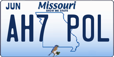 MO license plate AH7P0L