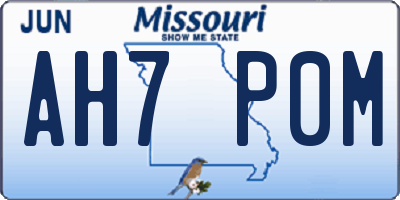 MO license plate AH7P0M