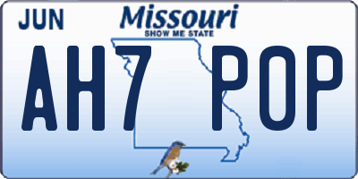 MO license plate AH7P0P