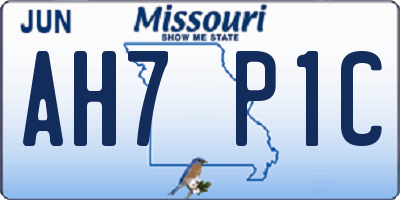 MO license plate AH7P1C