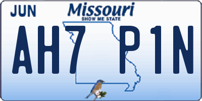 MO license plate AH7P1N