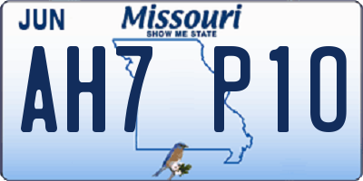MO license plate AH7P1O