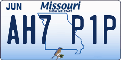 MO license plate AH7P1P