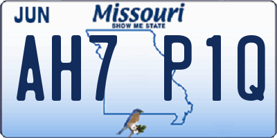 MO license plate AH7P1Q