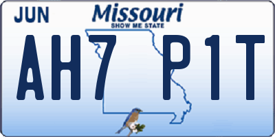 MO license plate AH7P1T