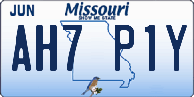MO license plate AH7P1Y