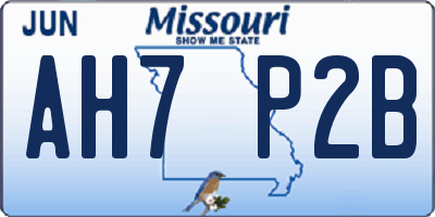 MO license plate AH7P2B