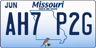 MO license plate AH7P2G