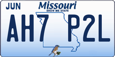 MO license plate AH7P2L
