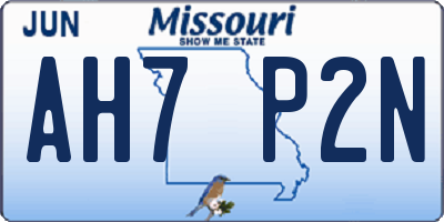 MO license plate AH7P2N