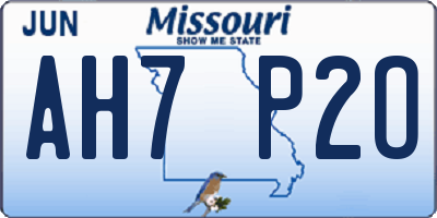 MO license plate AH7P2O