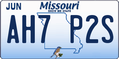 MO license plate AH7P2S