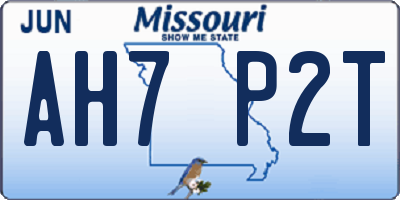 MO license plate AH7P2T
