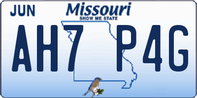 MO license plate AH7P4G