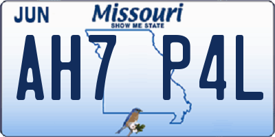 MO license plate AH7P4L
