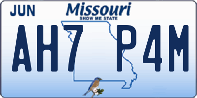 MO license plate AH7P4M