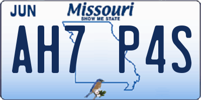 MO license plate AH7P4S