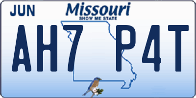 MO license plate AH7P4T