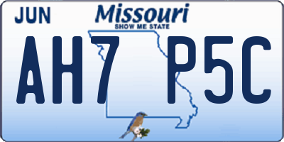 MO license plate AH7P5C