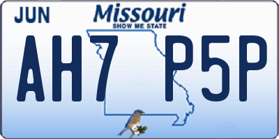 MO license plate AH7P5P