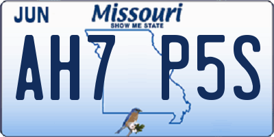 MO license plate AH7P5S