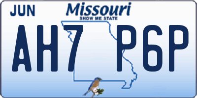 MO license plate AH7P6P