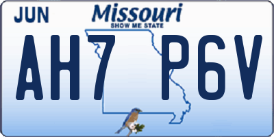 MO license plate AH7P6V