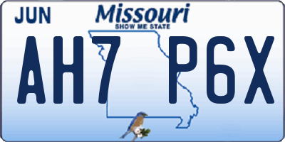 MO license plate AH7P6X
