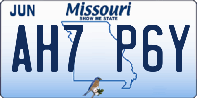MO license plate AH7P6Y