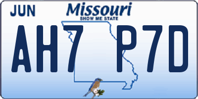 MO license plate AH7P7D