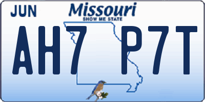 MO license plate AH7P7T