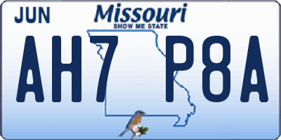 MO license plate AH7P8A