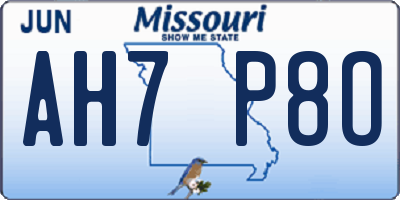 MO license plate AH7P8O
