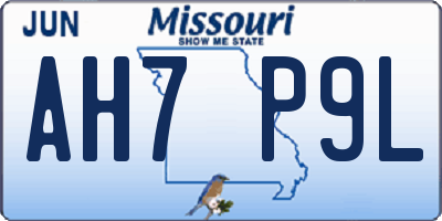 MO license plate AH7P9L