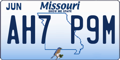 MO license plate AH7P9M