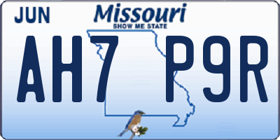 MO license plate AH7P9R