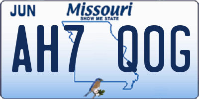 MO license plate AH7Q0G
