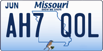 MO license plate AH7Q0L