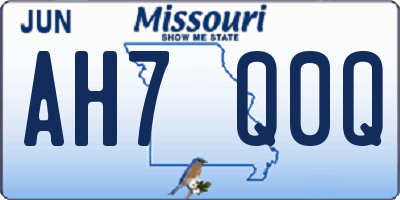 MO license plate AH7Q0Q